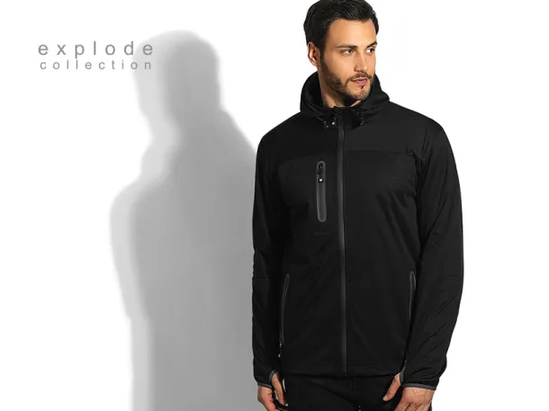 RIDER softshell hooded jacket - EXPLODE Black