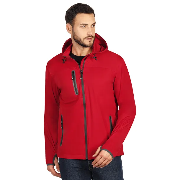 RIDER softshell hooded jacket - EXPLODE Red