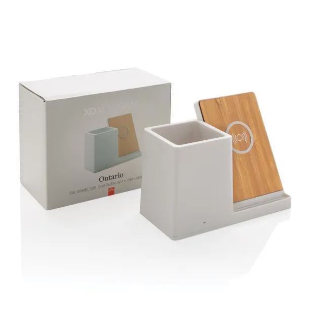  Ontario 5W wireless charger with pen holder White
