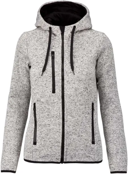  LADIES’ HEATHER HOODED JACKET - Proact Light Grey Mélange