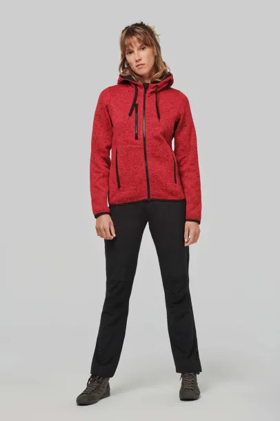  LADIES’ HEATHER HOODED JACKET - Proact Red Melange