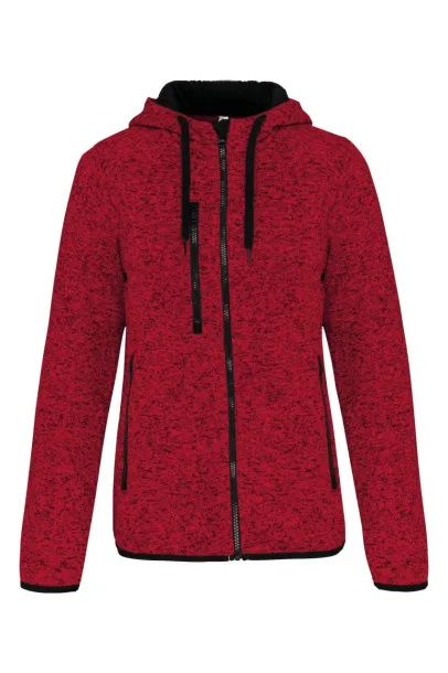  LADIES’ HEATHER HOODED JACKET - Proact Red Melange