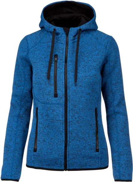  LADIES’ HEATHER HOODED JACKET - Proact Light Royal Blue Mélange