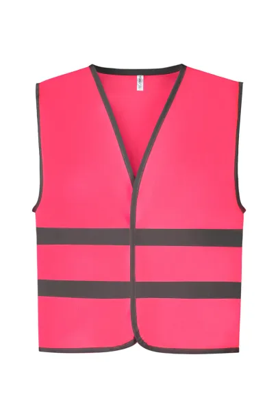  Kids Fluo Reflective Border Waistcoat - Yoko Pink