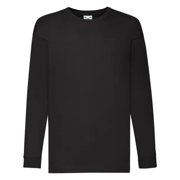  Kids Valueweight Long Sleeve T - Fruit of the Loom Black