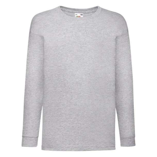  Kids Valueweight Long Sleeve T - Fruit of the Loom Heather Grey