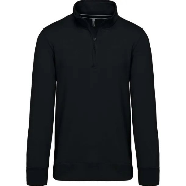  ZIPPED NECK SWEATSHIRT - Kariban Black