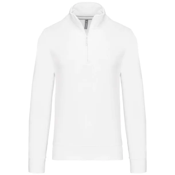  ZIPPED NECK SWEATSHIRT - Kariban White