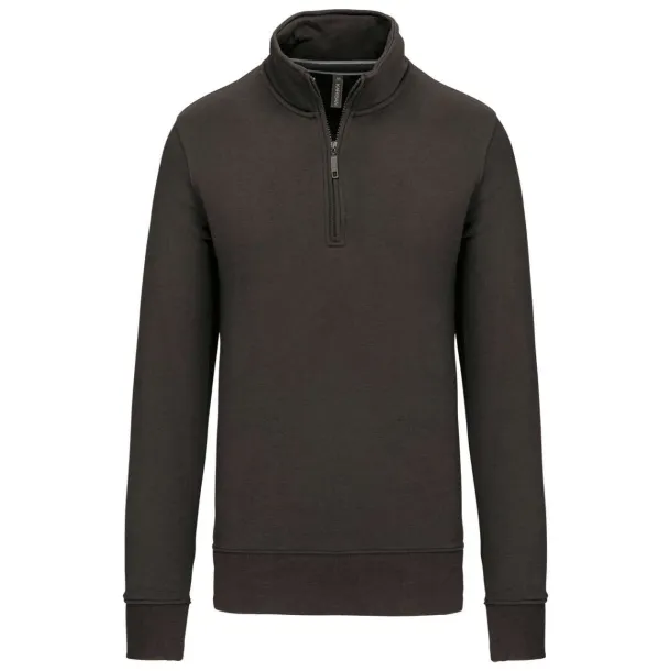  ZIPPED NECK SWEATSHIRT - Kariban Tamno siva