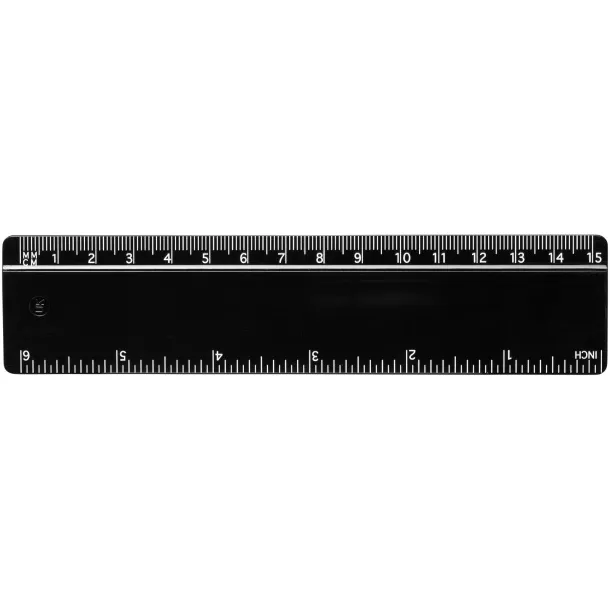 Terran 15 cm ruler from 100% recycled plastic Solid black