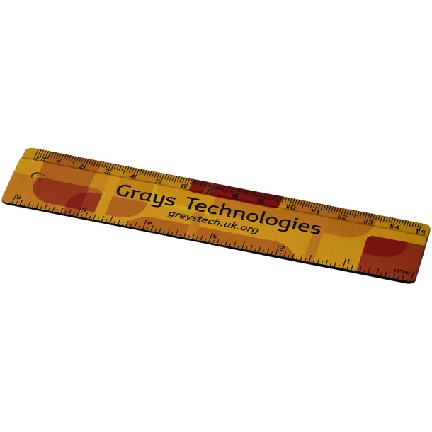 Terran 15 cm ruler from 100% recycled plastic Solid black