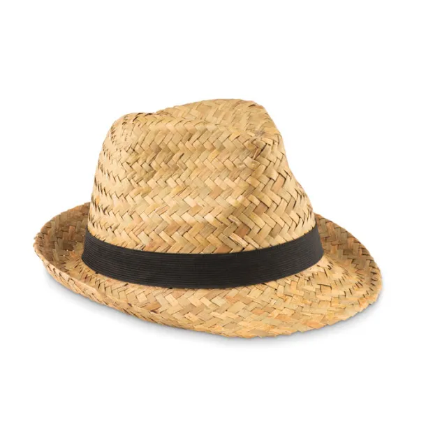 MONTEVIDEO Natural straw hat Black