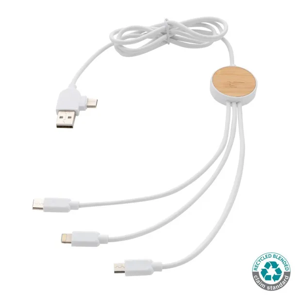  RCS recycled plastic Ontario 6-in-1 cable - XD Collection White 