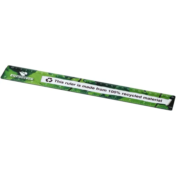 Terran 30 cm ruler from 100% recycled plastic Crna