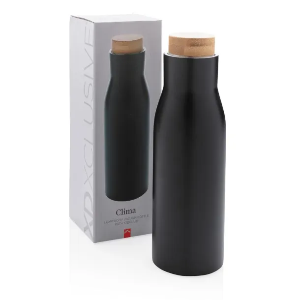  Clima leakproof vacuum bottle with steel lid - XD Xclusive Black 