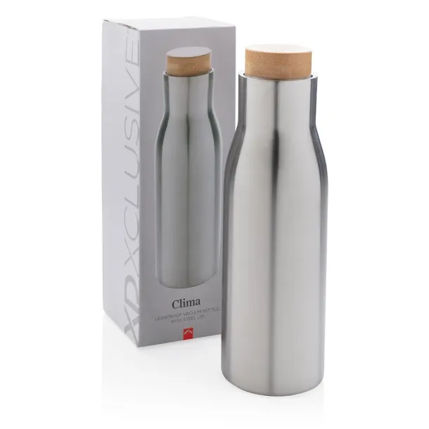  Clima leakproof vacuum bottle with steel lid - XD Xclusive Grey 