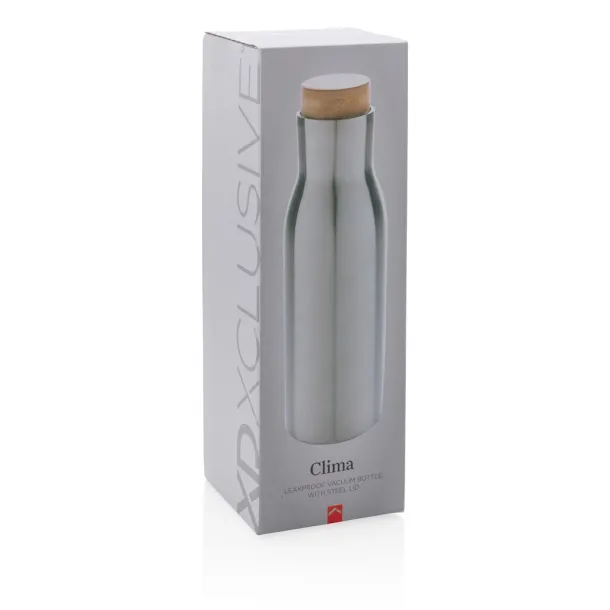  Clima leakproof vacuum bottle with steel lid - XD Xclusive Grey 