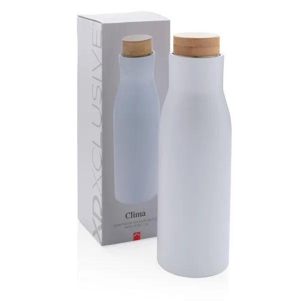  Clima leakproof vacuum bottle with steel lid - XD Xclusive White 