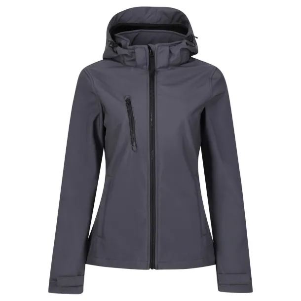  Ženska troslojna softshell jakna s kapuljačom - Regatta Professional Seal Grey Crna