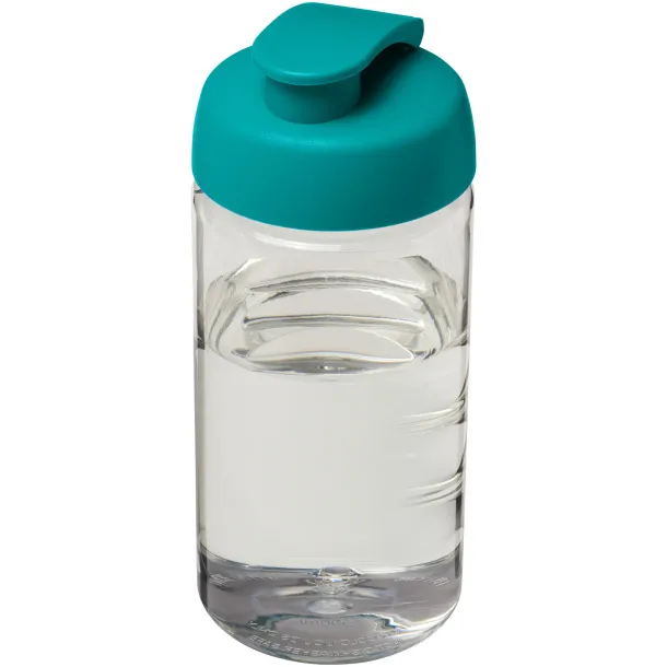 H2O Bop® 500 ml flip lid sport bottle - Unbranded White Aqua blue