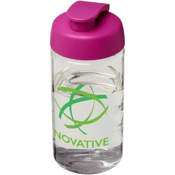 H2O Bop® 500 ml flip lid sport bottle - Unbranded White Transparent pink