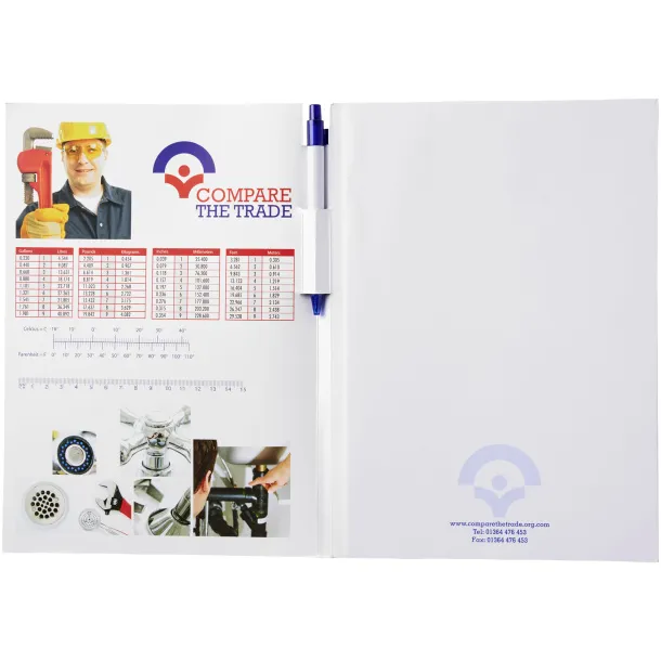 Essential conference pack A4 notepad and pen White Blue