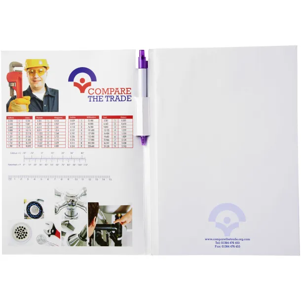 Essential conference pack A4 notepad and pen - Unbranded White Purple