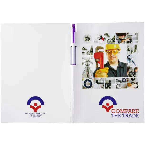 Essential conference pack A4 notepad and pen - Unbranded White Purple