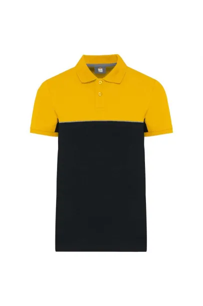  UNISEX ECO-FRIENDLY TWO-TONE SHORT SLEEVE POLO SHIRT - Designed To Work Black Yellow