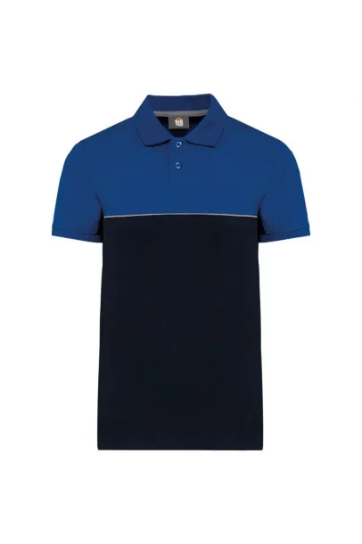  UNISEX ECO-FRIENDLY TWO-TONE SHORT SLEEVE POLO SHIRT - Designed To Work Navy Royal Blue