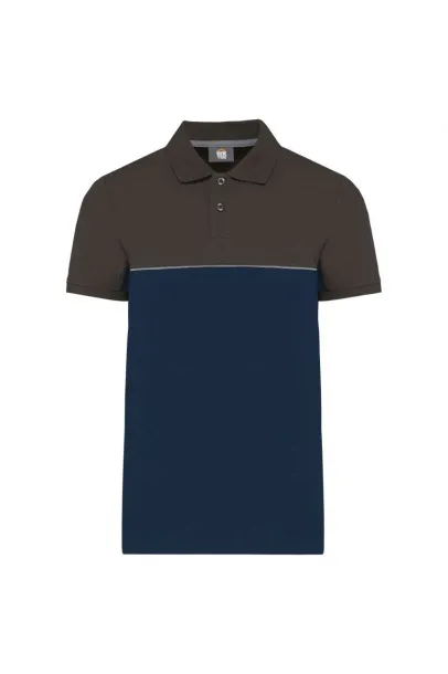  UNISEX ECO-FRIENDLY TWO-TONE SHORT SLEEVE POLO SHIRT - Designed To Work Navy Royal Blue