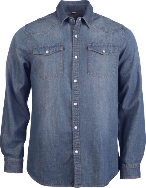  MEN'S LONG-SLEEVED DENIM SHIRT - Kariban Blue Jean