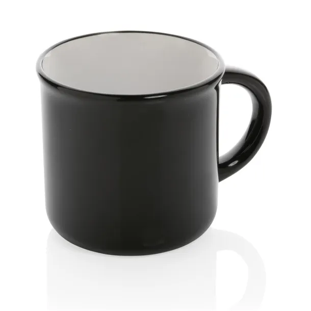  Vintage keramička šalica, 280 ml - XD Collection Crna Bijela