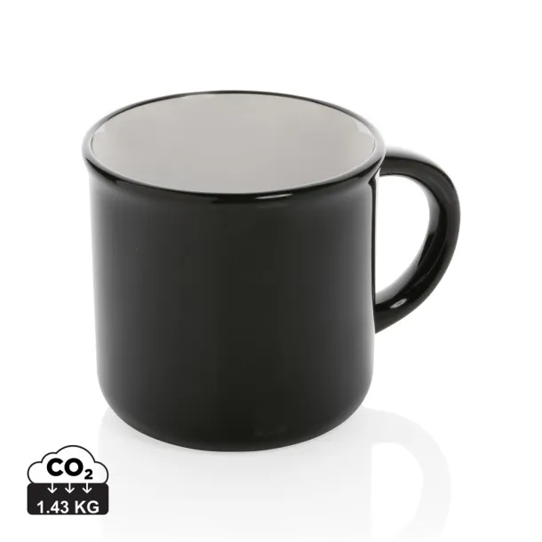  Vintage keramička šalica, 280 ml - XD Collection Crna Bijela