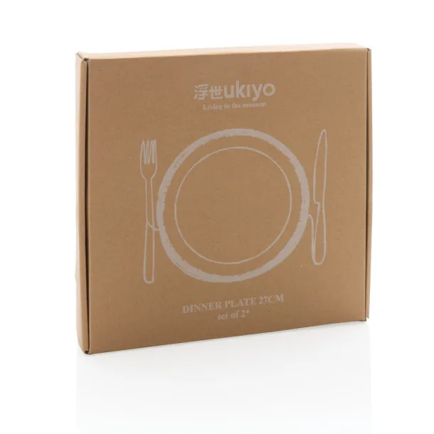 Ukiyo Ukiyo dinner plate set of 2 - Ukiyo White Black