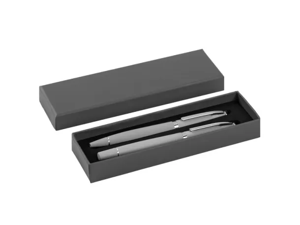 ASTRA PLUS Writing set (metal ball pen and roller pen) Gray