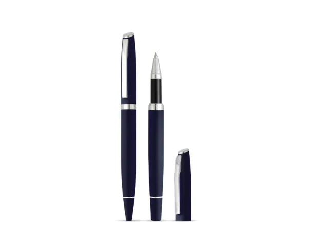 ASTRA PLUS Writing set (metal ball pen and roller pen) Blue