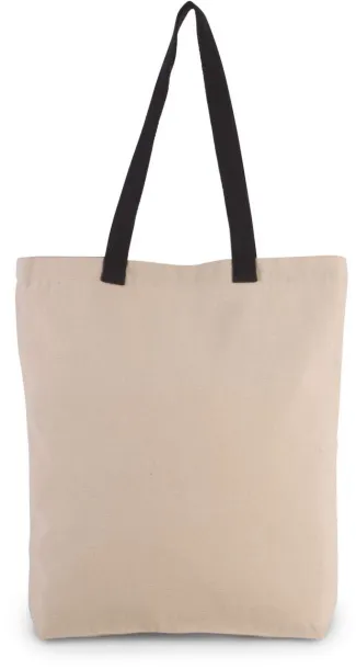  SHOPPER BAG WITH GUSSET AND CONTRAST COLOUR HANDLE, 220 g/m2 - Kimood Natural Black