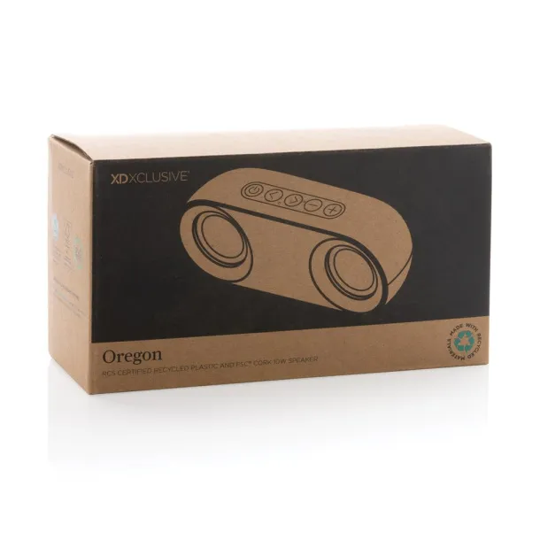  Oregon RCS recycled plastic and cork 10W speaker - XD Xclusive Brown 