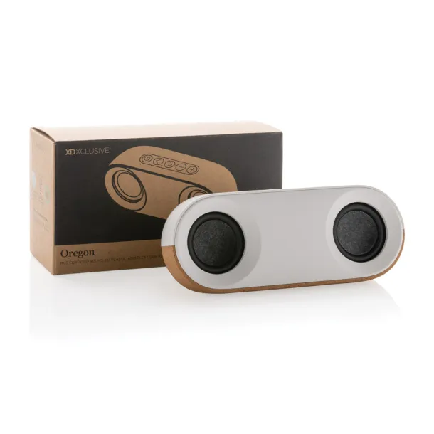  Oregon RCS recycled plastic and cork 10W speaker - XD Xclusive Brown 