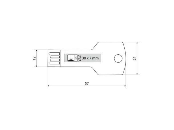 DATA KEY USB Flash memory - PIXO Sjajni metal