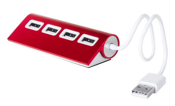 Wudge USB hub Crvena Bijela