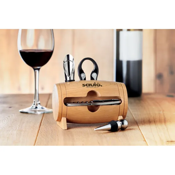 BOTA 4 pcs wine set in wooden stand Wood