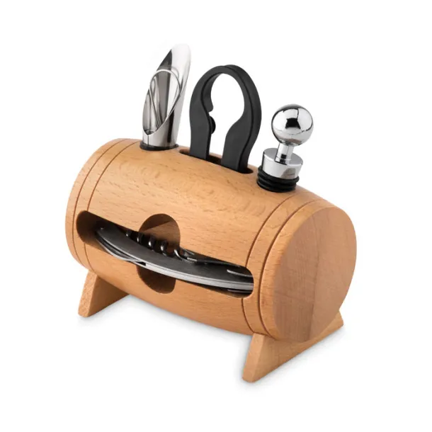 BOTA 4 pcs wine set in wooden stand Wood