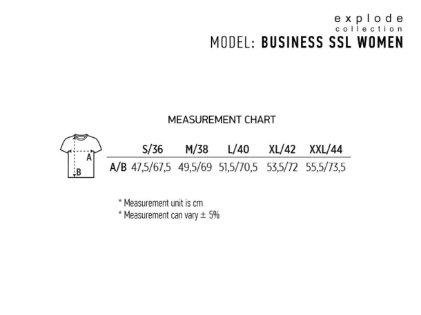 BUSINESS ssL WOMEN Ženska košulja kratkih rukava - EXPLODE Bijela