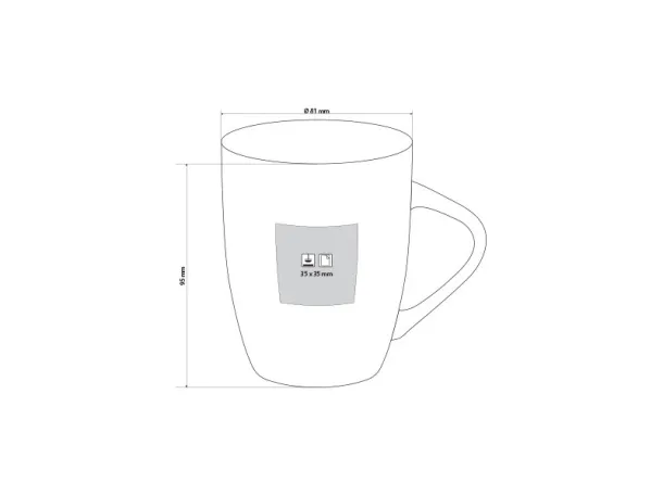 LILLY porculanska šalica, 300 ml - CASTELLI Crna