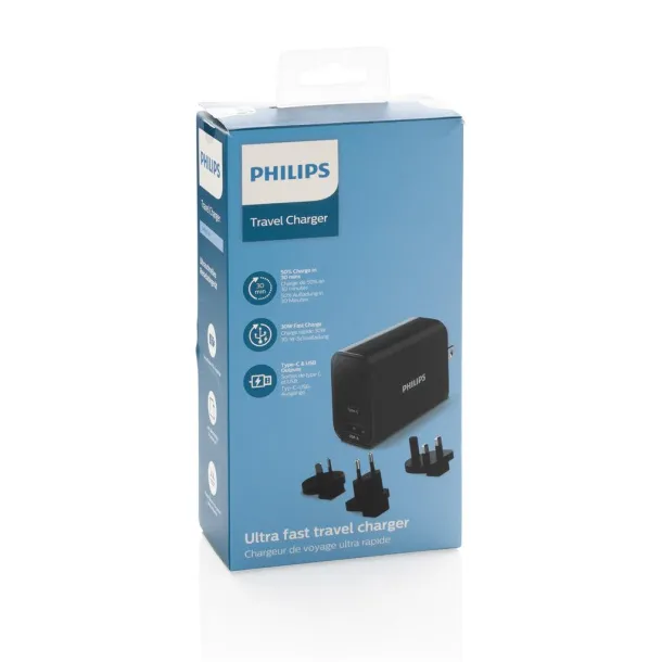  Philips 30W ultra fast PD travel charger - Philips Black 