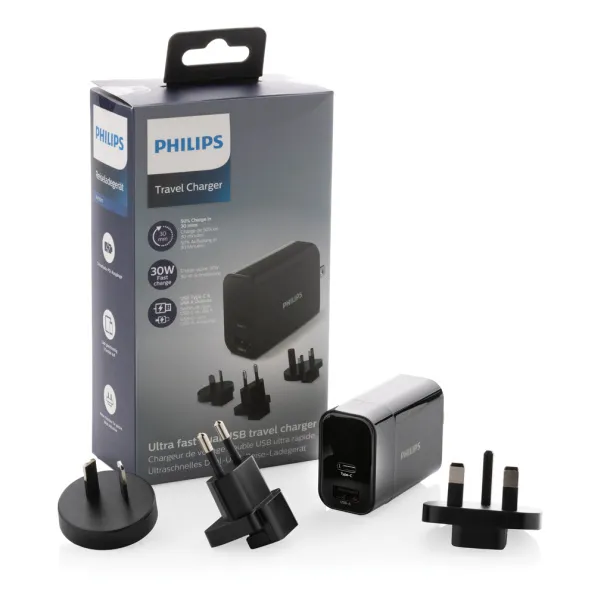  Philips 30W ultra fast PD travel charger - Philips Black 