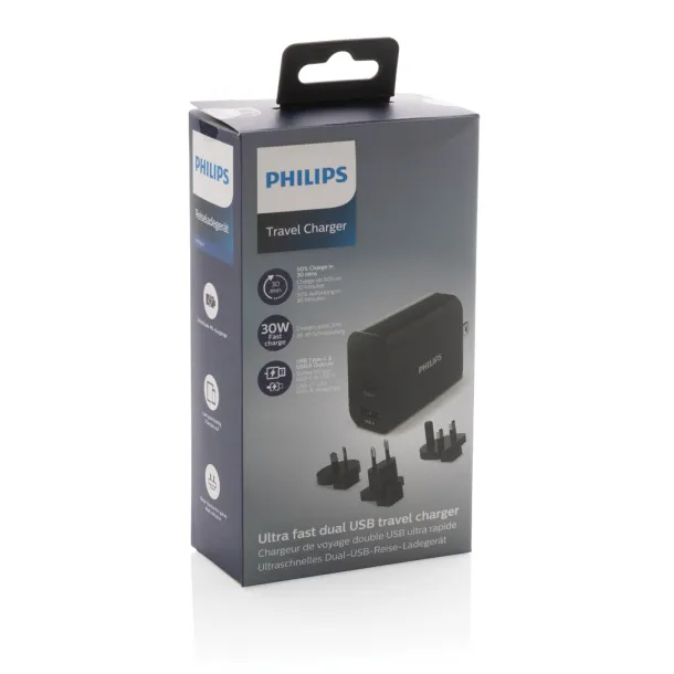  Philips 30W ultra fast PD travel charger - Philips Black 