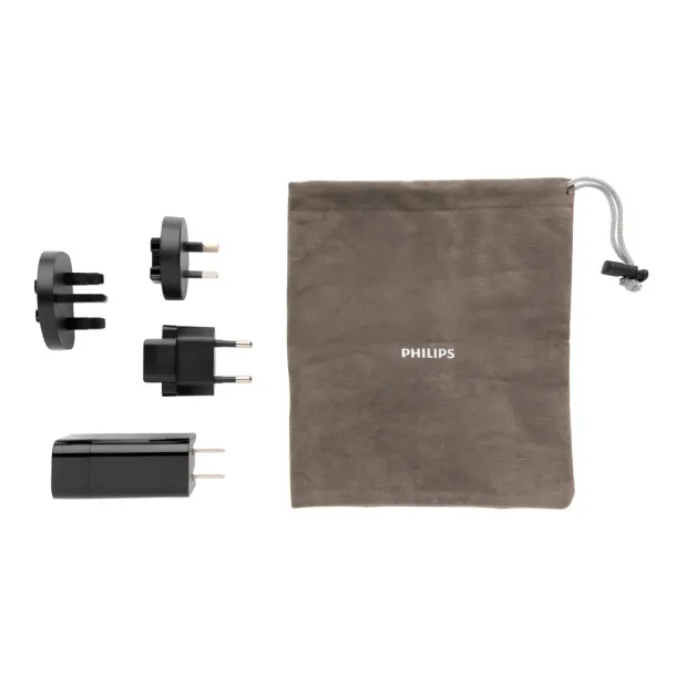  Philips ultra brzi PD putni punjač od 30W - putni set - Philips Crna 